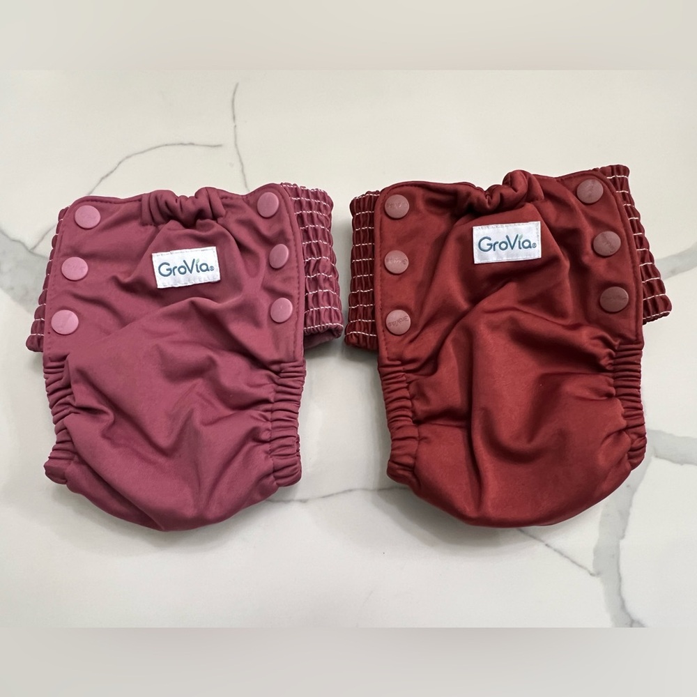 GroVia Kids Adjustable Diaper Covers - Rose & Burgundy